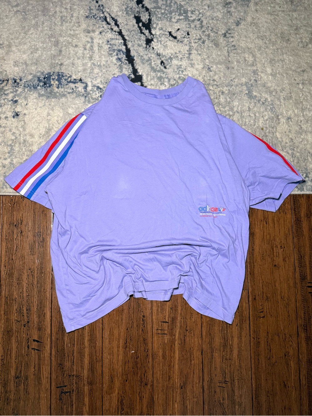 Adidas Originals 3-Stripes T-Shirt Men’s Large Purple/Lavender